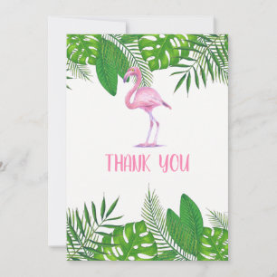 Flamingo Tropisk Akvarell Baby Shower Tacksamhetsk Tack Kort