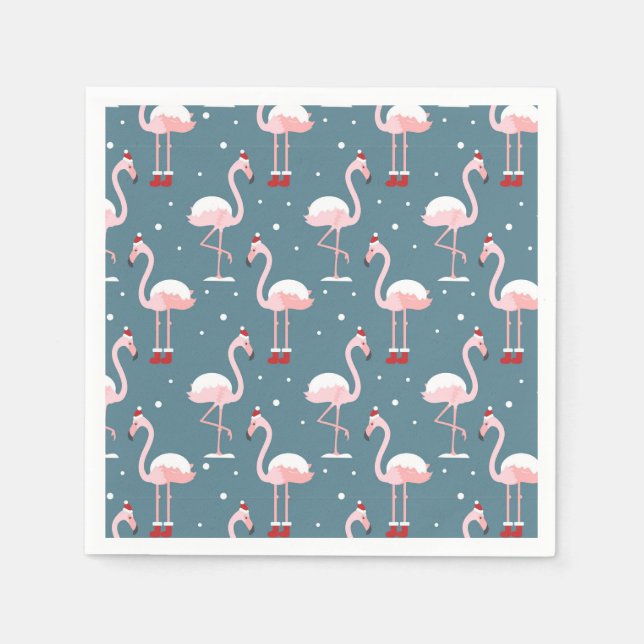 Flamingo Tropisk Jul Pappersservett (Framsidan)