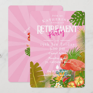 Flamingo Tropisk Rosa Pension Inbjudningar