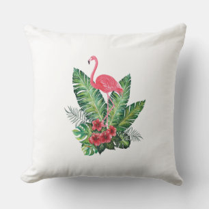 Flamingo tropiska löv kudde