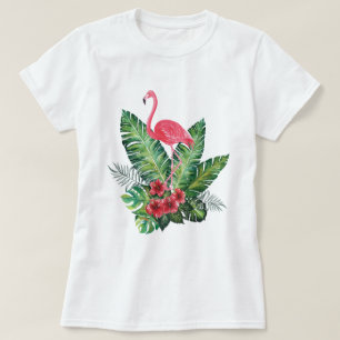 Flamingo tropiska löv t shirt