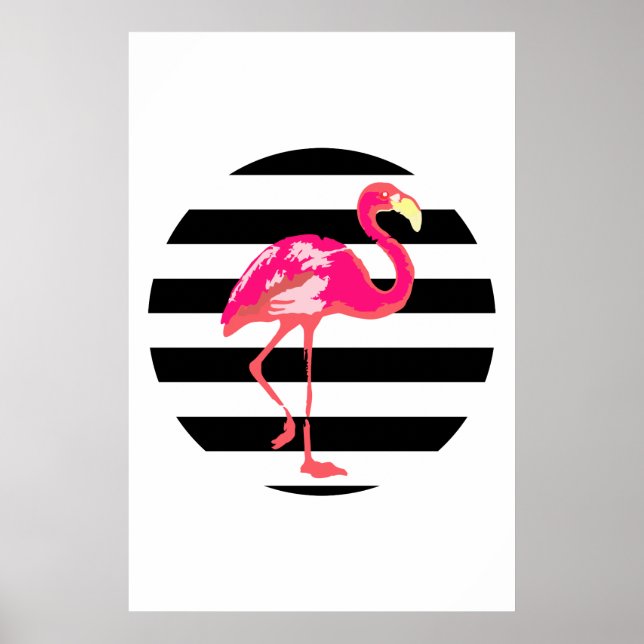 Flamingo, tropiska sommarposter, trädgårdsposter poster (Framsidan)