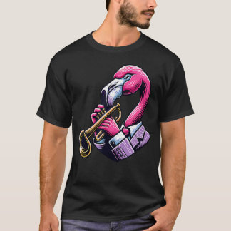 Flamingo Trumpet Kostym Unik T Shirt