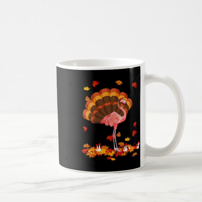 Flamingo Turkey Cute Flamingo Turkiet Fall Löv Tha Kaffemugg (Höger)