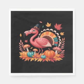 Flamingo Turkey Cute Flamingo Turkiet Fall Löv Tha Pappersservett