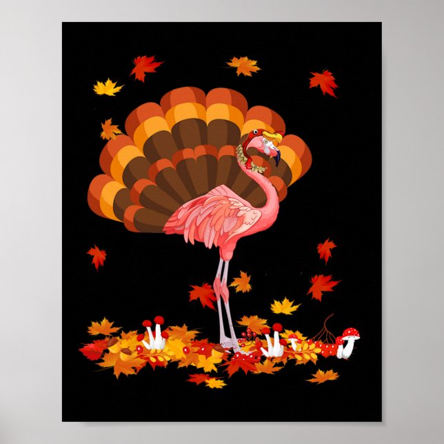Flamingo Turkey Cute Flamingo Turkiet Fall Löv Tha Poster (Framsidan)