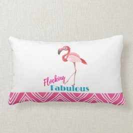 Flamingo-typografi med Rosa Flamingo Lumbarkudde