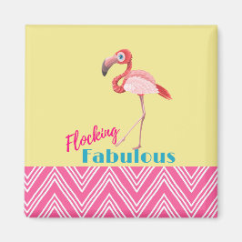 Flamingo-typografi med Rosa Flamingo Magnet