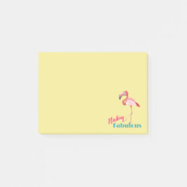 Flamingo-typografi med Rosa Flamingo Post-it Block