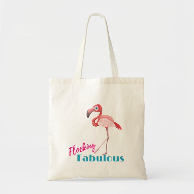 Flamingo-typografi med Rosa Flamingo Tygkasse (Framsidan)