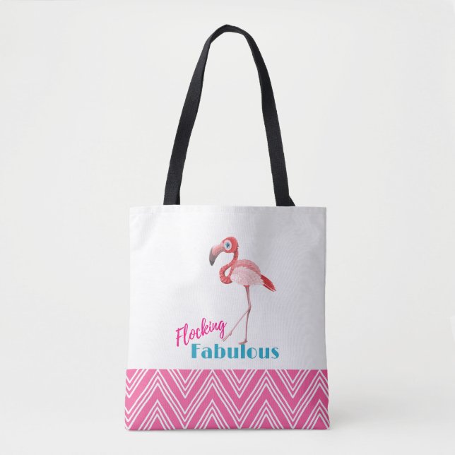 Flamingo-typografi med Rosa Flamingo Tygkasse (Framsida)