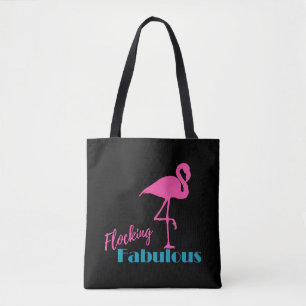 Flamingo-typografi med Rosa Flamingo Tygkasse