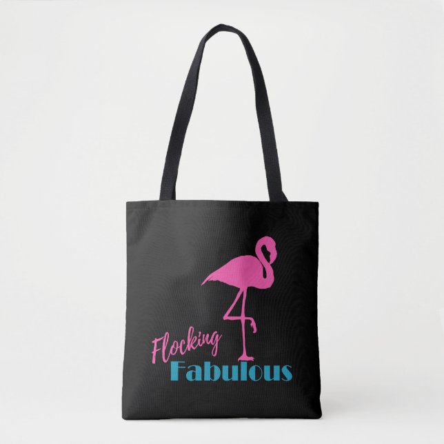 Flamingo-typografi med Rosa Flamingo Tygkasse (Framsida)