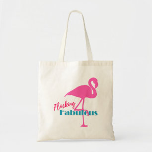 Flamingo-typografi med Rosa Flamingo Tygkasse