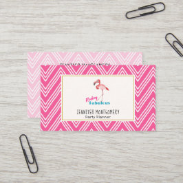 Flamingo-typografi med Rosa Flamingo Visitkort
