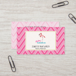 Flamingo-typografi med Rosa Flamingo Visitkort