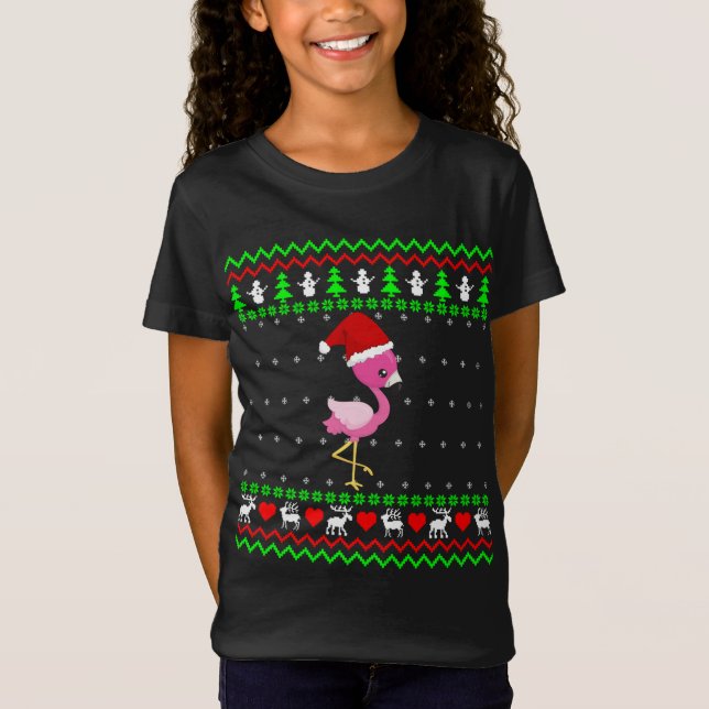 Flamingo Ugly jul Sweater T Shirt (Framsida)