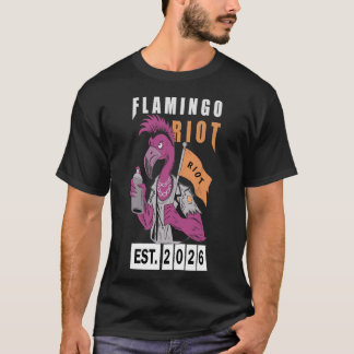 Flamingo Upplopp Urban Estetisk Design T Shirt