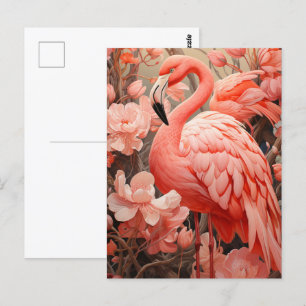 Flamingo, vacker Rosa Flamingo Vykort