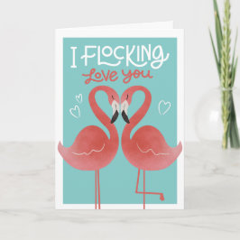 Flamingo Valentine Greeting Card-kort för Kärlek-d Kort
