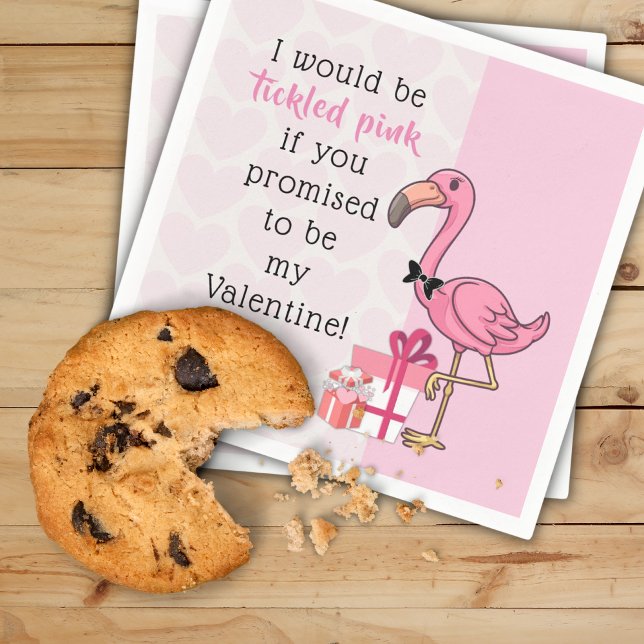 Flamingo Valentines Day Cocktail Papper Napkins Pappersservett (Skapare uppladdad)