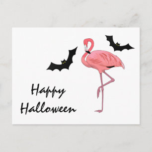 Flamingo Vampyrfladdermöss Halloween Vykort