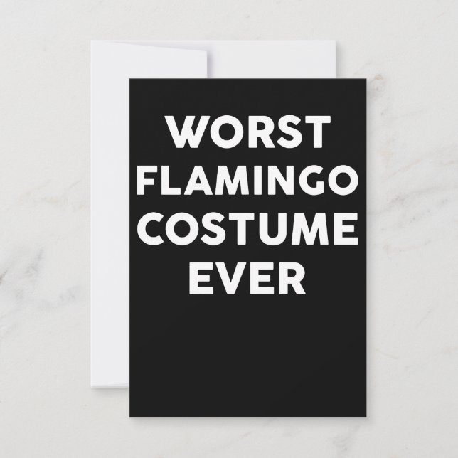 Flamingo | Värst Flamingo Costume någonsin Tack Kort (Framsida)