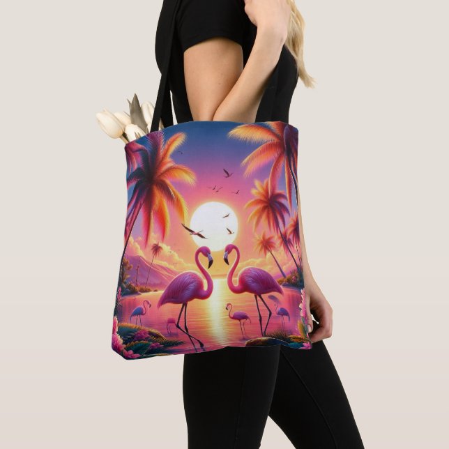 Flamingo väska! tygkasse (Närbild)