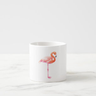 Flamingo, vattenfärg espressomugg