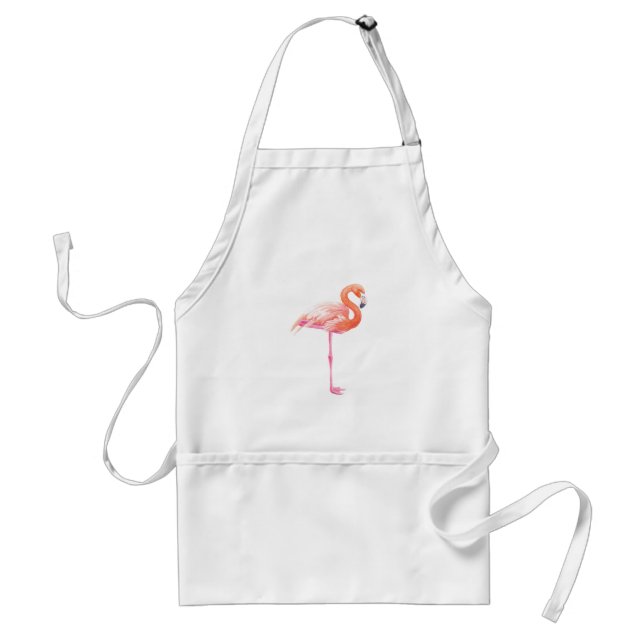 Flamingo, vattenfärg förkläde (Framsidan)