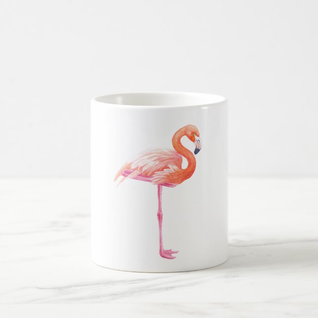Flamingo, vattenfärg kaffemugg (Center)