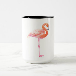 Flamingo, vattenfärg mugg