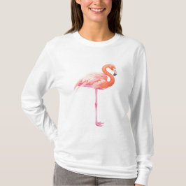 Flamingo, vattenfärg t-shirt