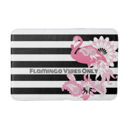 Flamingo Vibes Endast Black & White Rand Flamingo Badrumsmatta