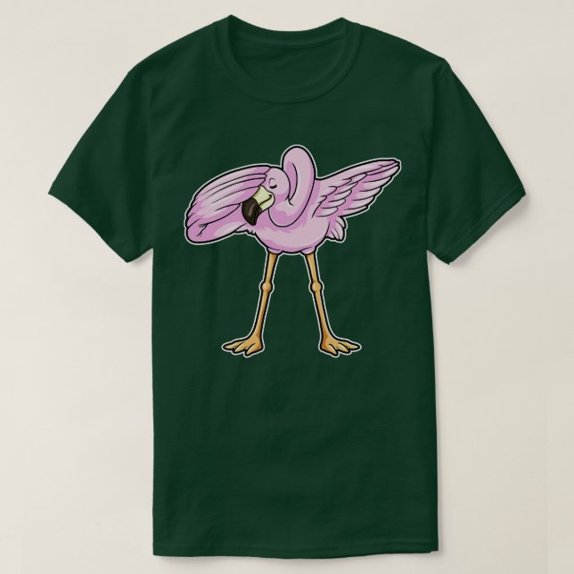 Flamingo vid Hip hop Dance Dab T Shirt (Design framsida)