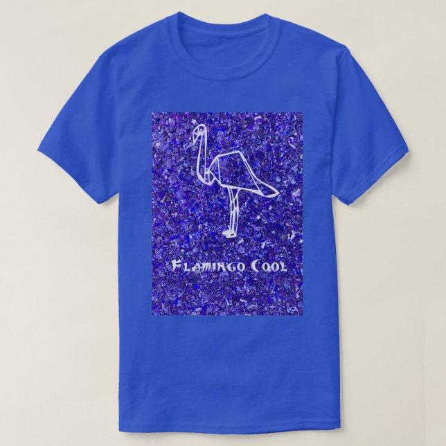Flamingo vid lila Glitter T Shirt (Design framsida)