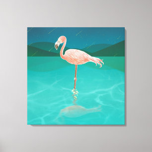 FLAMINGO VID NÅGOT UTTRYCKT I STRETCHED CANVAS