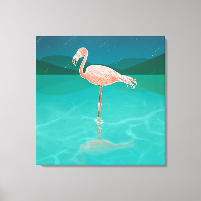 FLAMINGO VID NÅGOT UTTRYCKT I STRETCHED CANVAS (Framsida)