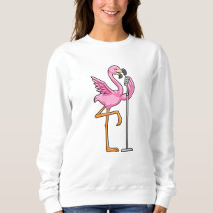 Flamingo vid singel med mikrofon t shirt
