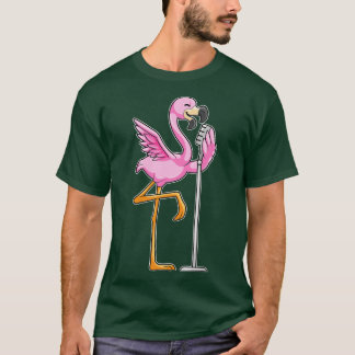 Flamingo vid singel med mikrofon t shirt