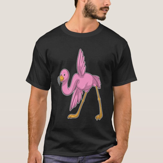 Flamingo vid Yoga Stretching-övning T Shirt (Framsida)