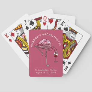Flamingo Vin Drickare Anpassad Sjungningsfest Casinokort