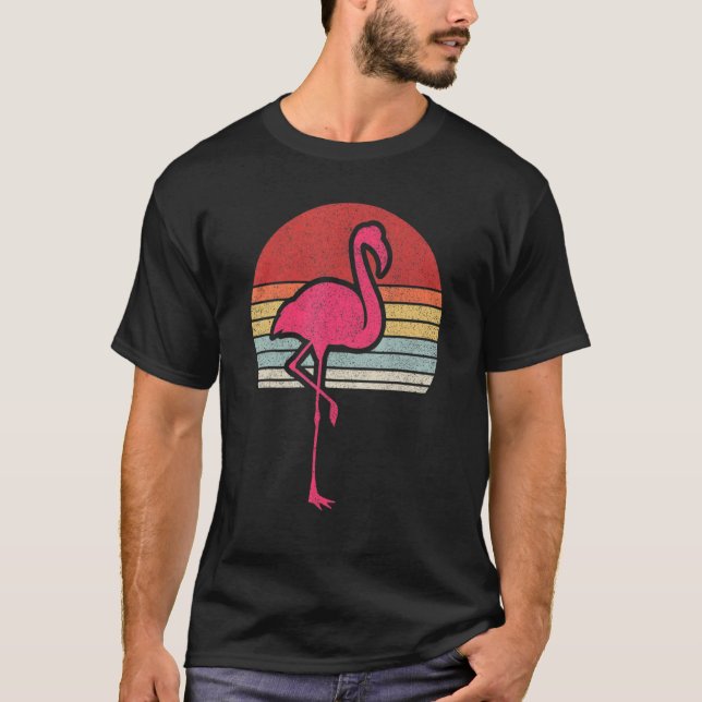 Flamingo Vintage Retro Flamingo T Shirt (Framsida)