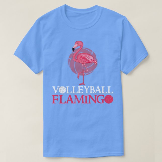 Flamingo Volleyball Gift för flickor i Boll älskar T Shirt (Design framsida)