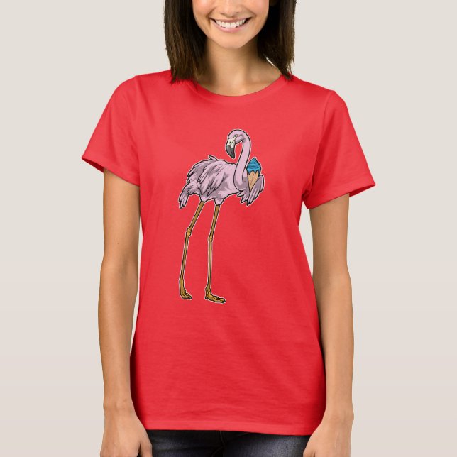 Flamingo Waffle glass T Shirt (Framsida)
