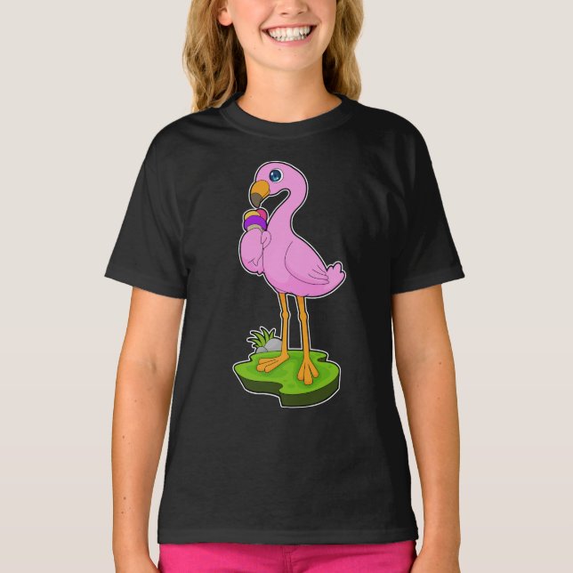 Flamingo Waffle glass T Shirt (Framsida)