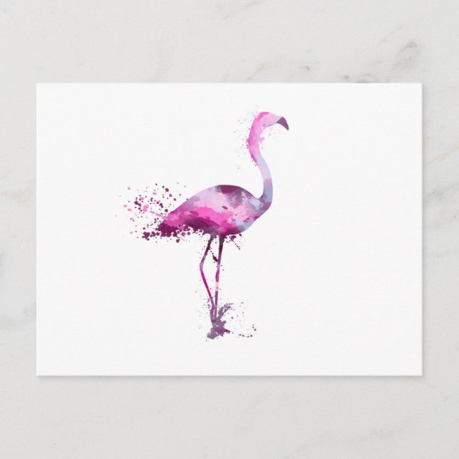 Flamingo Wall Art Rosa Print Poster Vykort (Framsida)