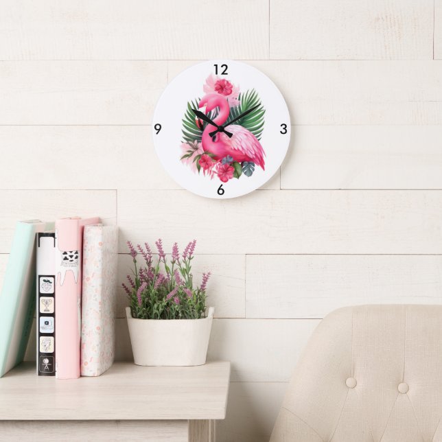Flamingo Wall Clock Stor Klocka (Läsesal)