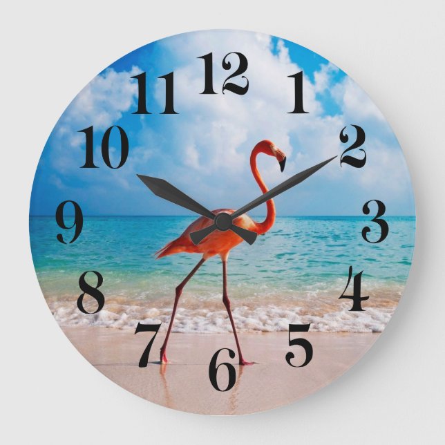 Flamingo Wall Clock Stor Klocka (Framsida)
