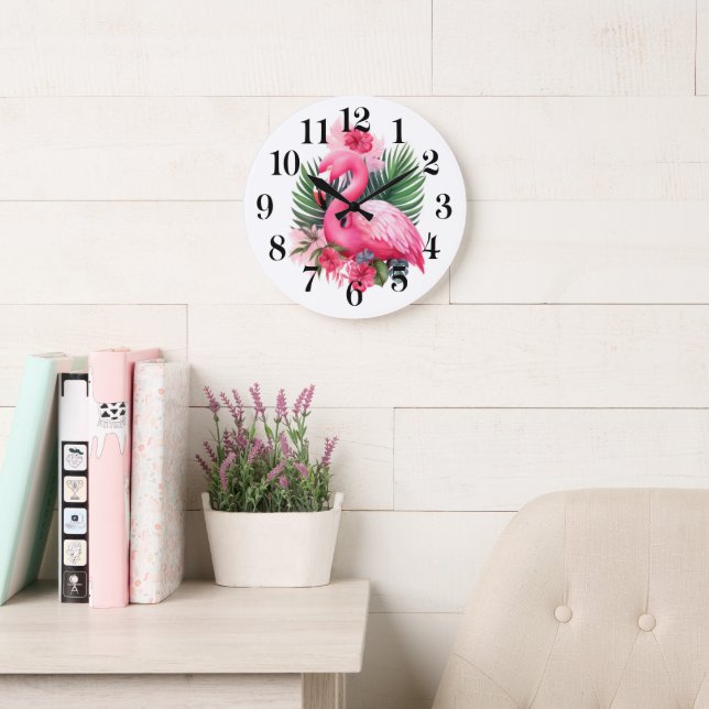 Flamingo Wall Clock Stor Klocka (Läsesal)